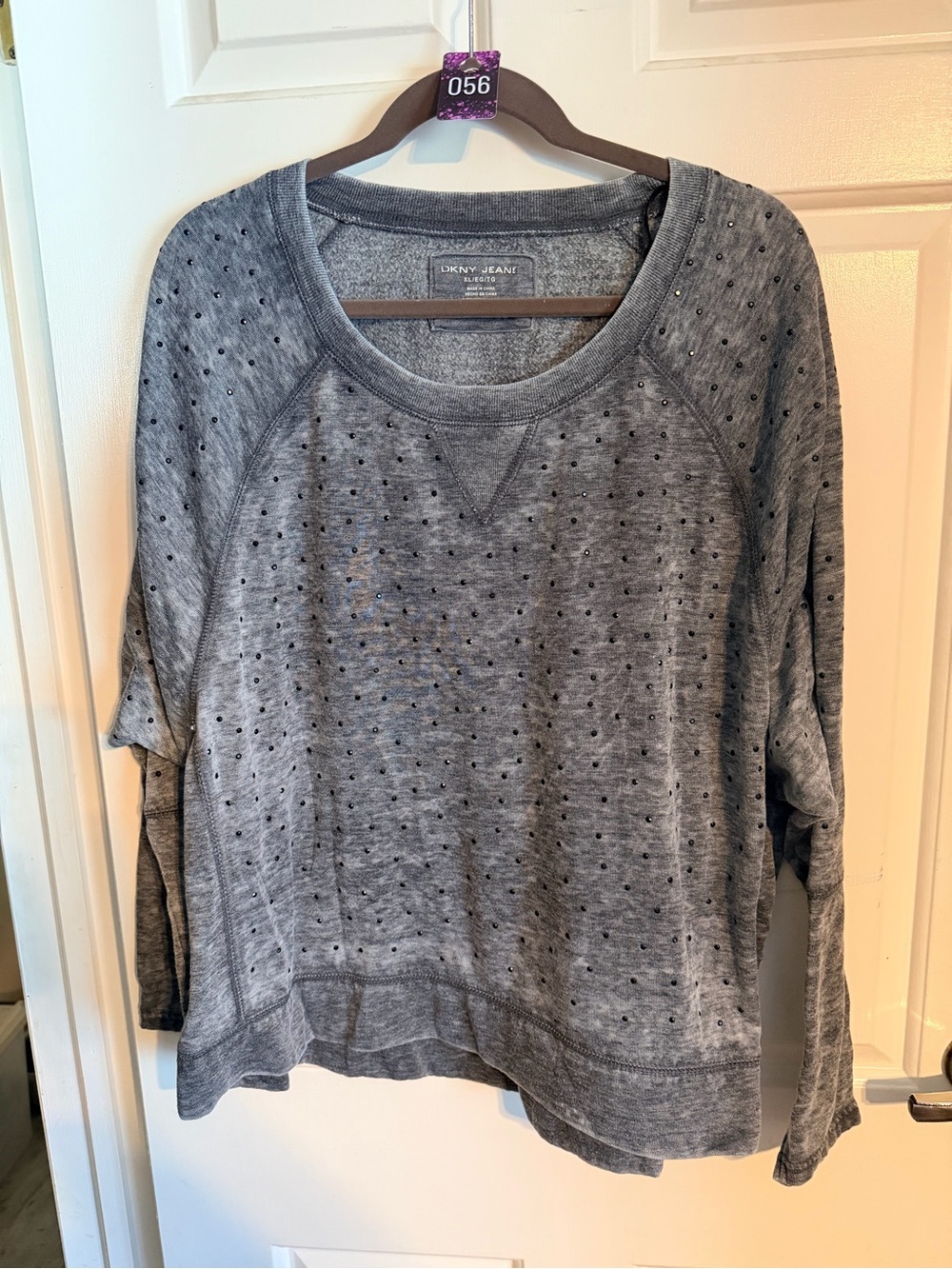 DKNY Charcoal Gray Knit Pullover Sweater